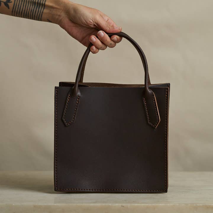 FORESTBOUND - Wholesale Tote Bag - Women's - Leather Dock Bag, Petite Brown Latigo3