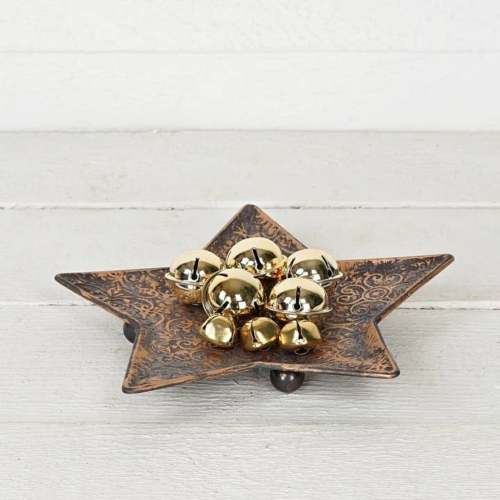 Holiday Depot Inc. - Wholesale Decorative Plate/Dish/Bowl - M32800-Bronze embroidered metal Star plate (9.5inD)3