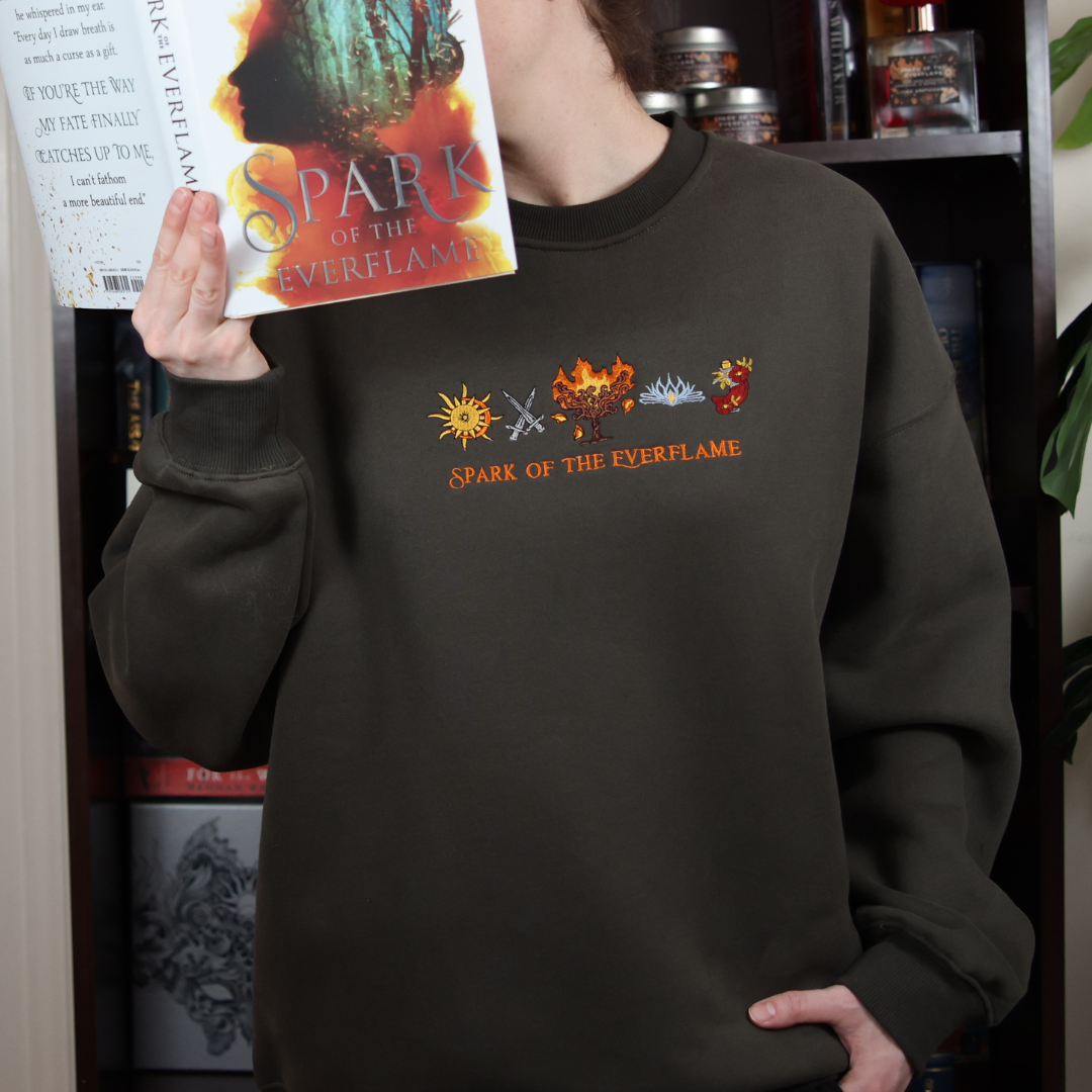 June Apothicarie - Wholesale Sweatshirt - Unisex - Spark of the Everflame Embroidered Luxury Sweat Shirt2