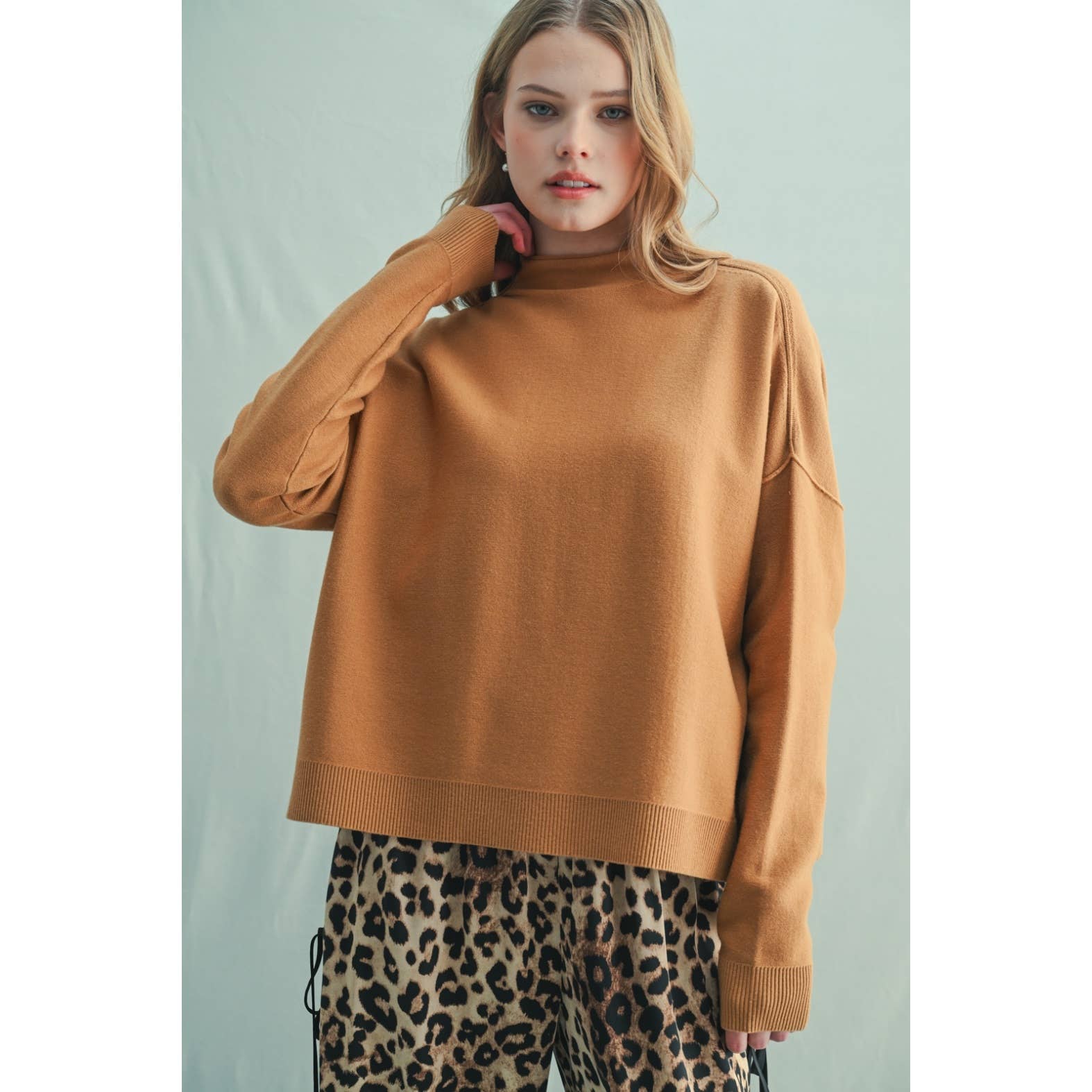 Wishlist Apparel - Wholesale Knit Sweater - Women's - SOFT-TOUCH MOCK NECK KNIT SWEATER / WL25-109680