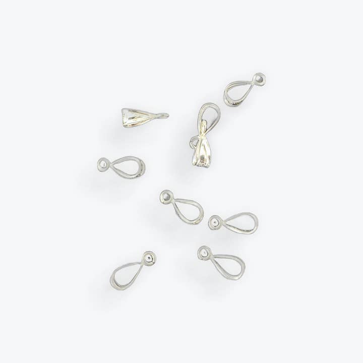 Purity Beads - Wholesale Craft Supplies - 925 Sterling Silver Small Bail | Wit Open Parallel Ring | 7 Pcs Per Pack | #BL1SS1
