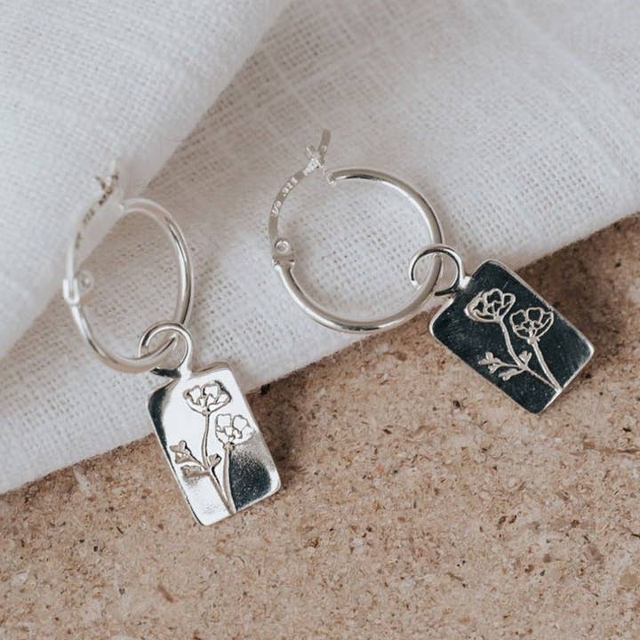 'Wildflower Talisman' Hoop Earrings for wholesale by Imogen Rose Jewellery