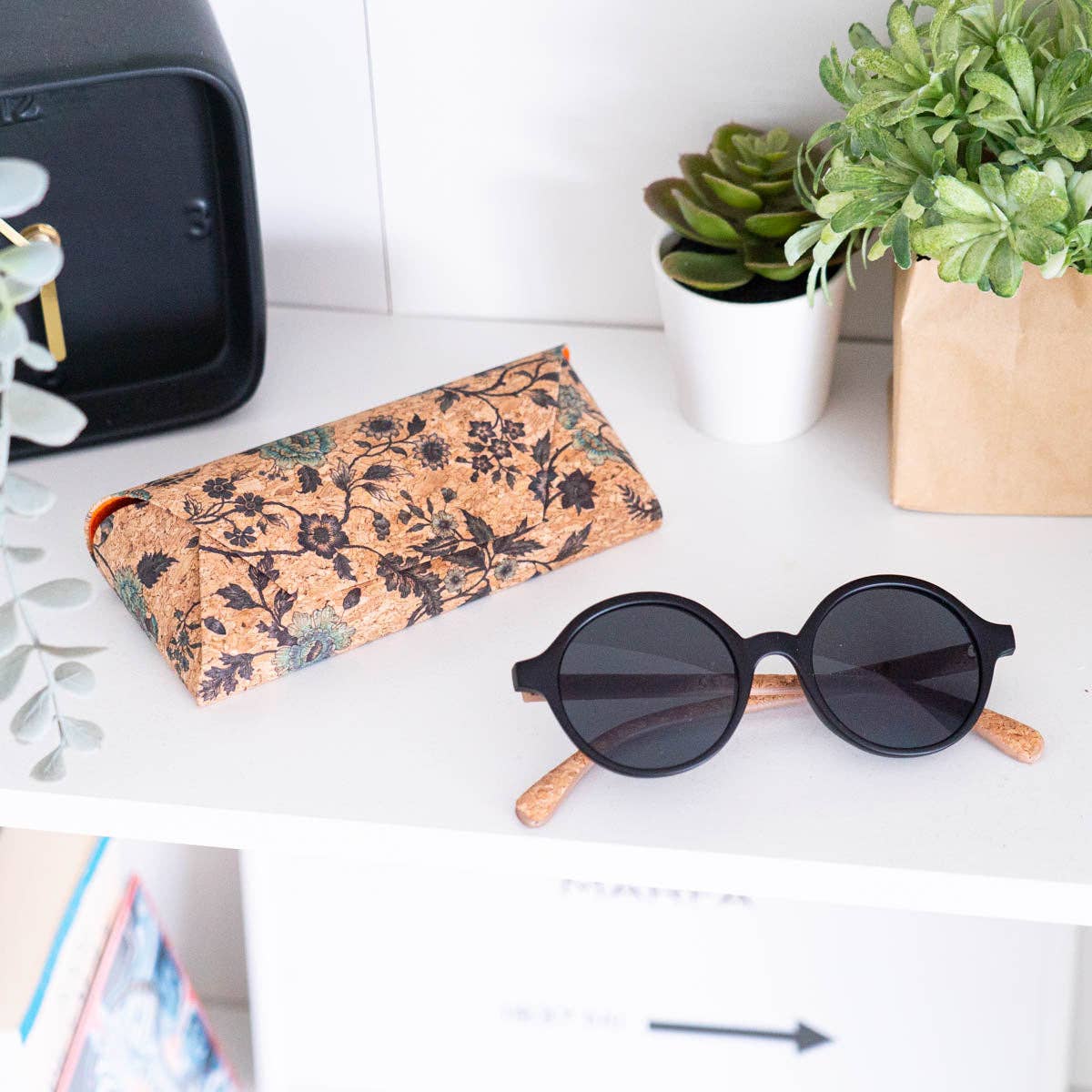 Meninas Bonitas Cork - Vente Lunettes de soleil – femme - Lunettes de soleil en liège pour femmes avec verres UV et étui L-107011