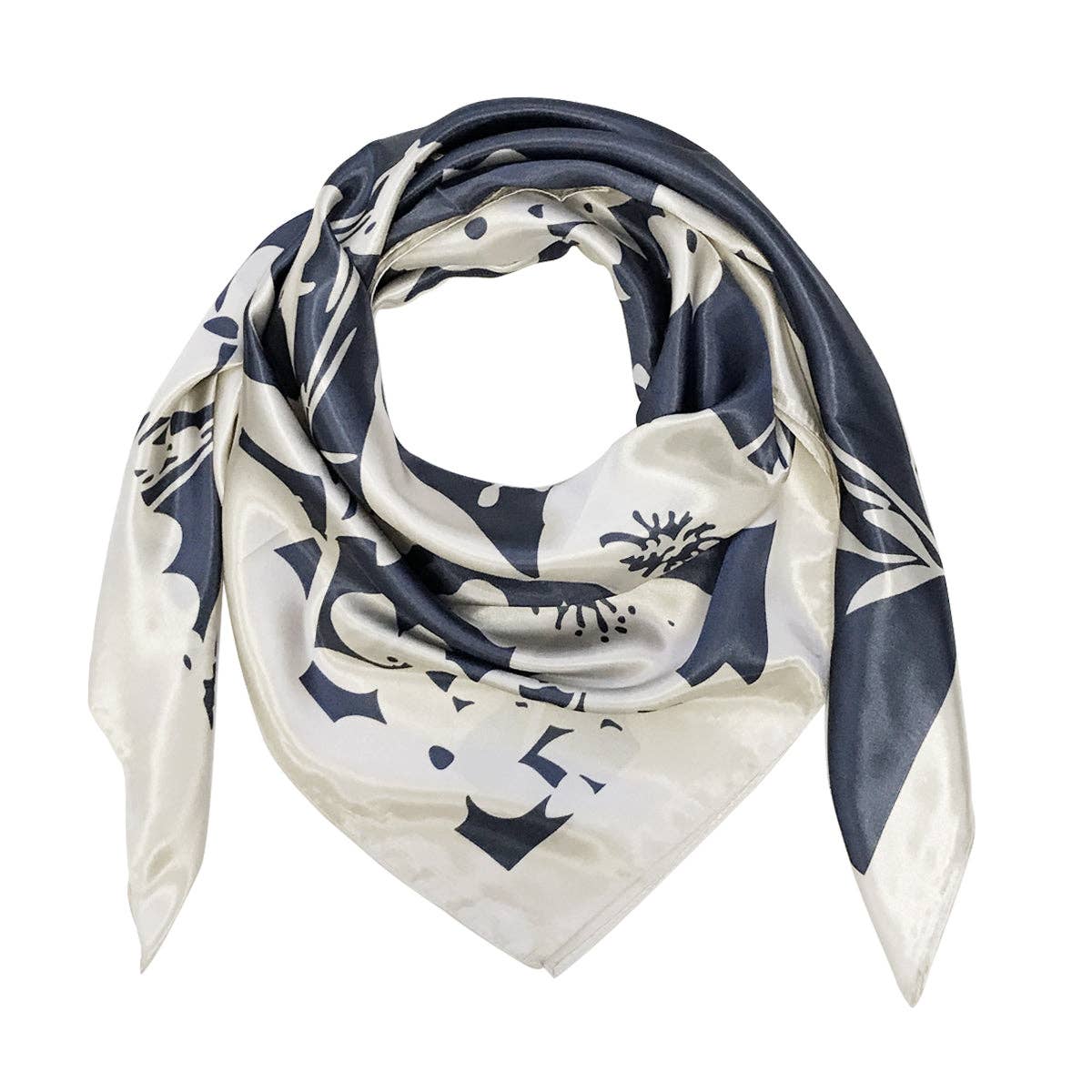 Wrapables.com - Wholesale Scarf - Women's - Wrapables Silk Satin Floral Neckerchief 35 x 35 Inch Square1