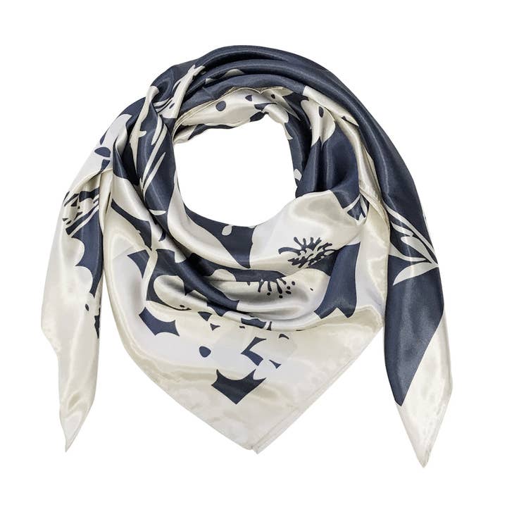 Wrapables.com - Wholesale Scarf - Women's - Wrapables Silk Satin Floral Neckerchief 35 x 35 Inch Square1
