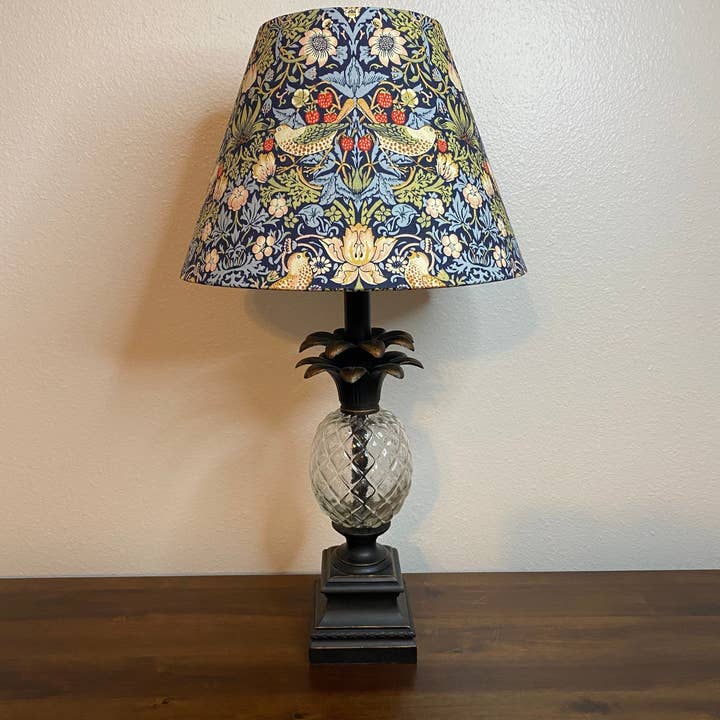 LouSeal Handmade Lampshades - Wholesale Lamp Shade - William Morris Strawberry Thief Navy Handmade Lampshade5