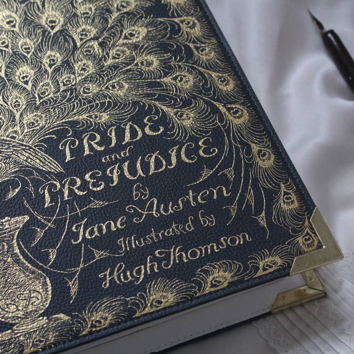 Luxury Gold Foiled Pride and Prejudice Book Handbag Crossbody Purse for wholesale by Well Read Company