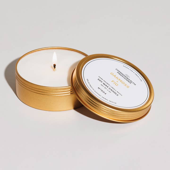 Candela da viaggio - Muschio di quercia + Fico per la vendita all'ingrosso da parte di Commonwealth Provisions