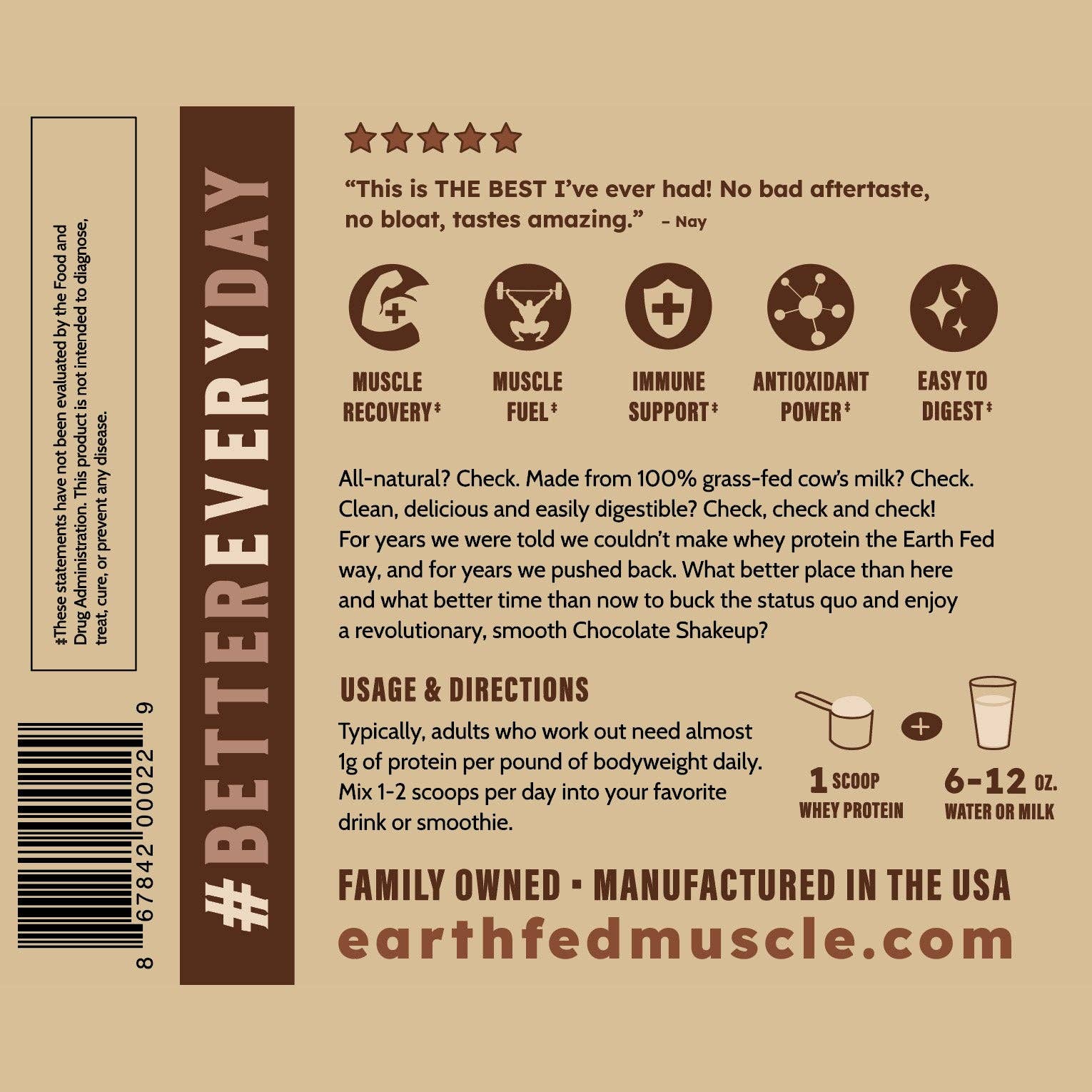 Earth Fed Muscle - Wholesale Protein/Superfood Powder - Chocolate Shakeup Chocolate Grass-Fed Whey Protein13