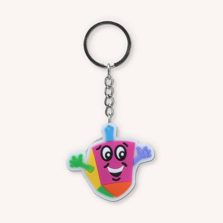 LED Chanukah Dreidel Key Chain - Assorted Colors for wholesale by Ner Mitzvah