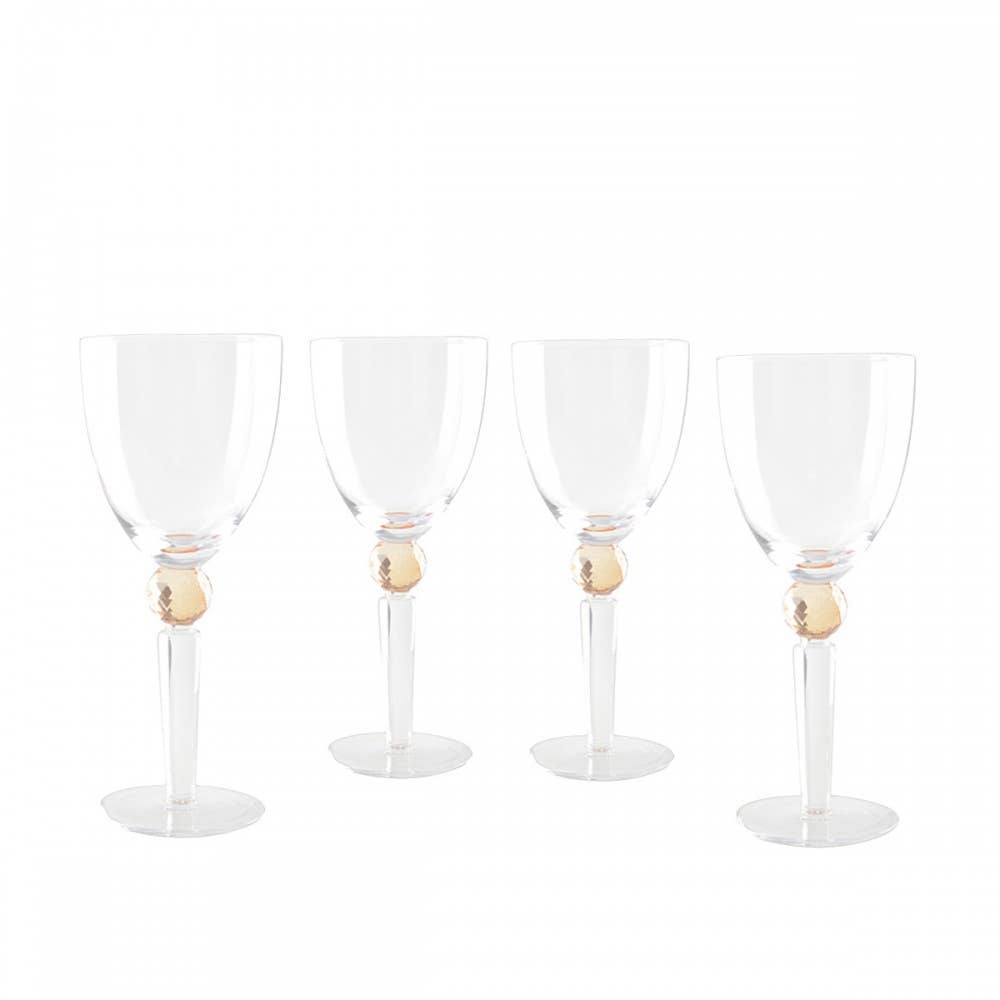AULICA - Wholesale Wine Glass - Yellow diamond-stemmed wine glasses - set of 40