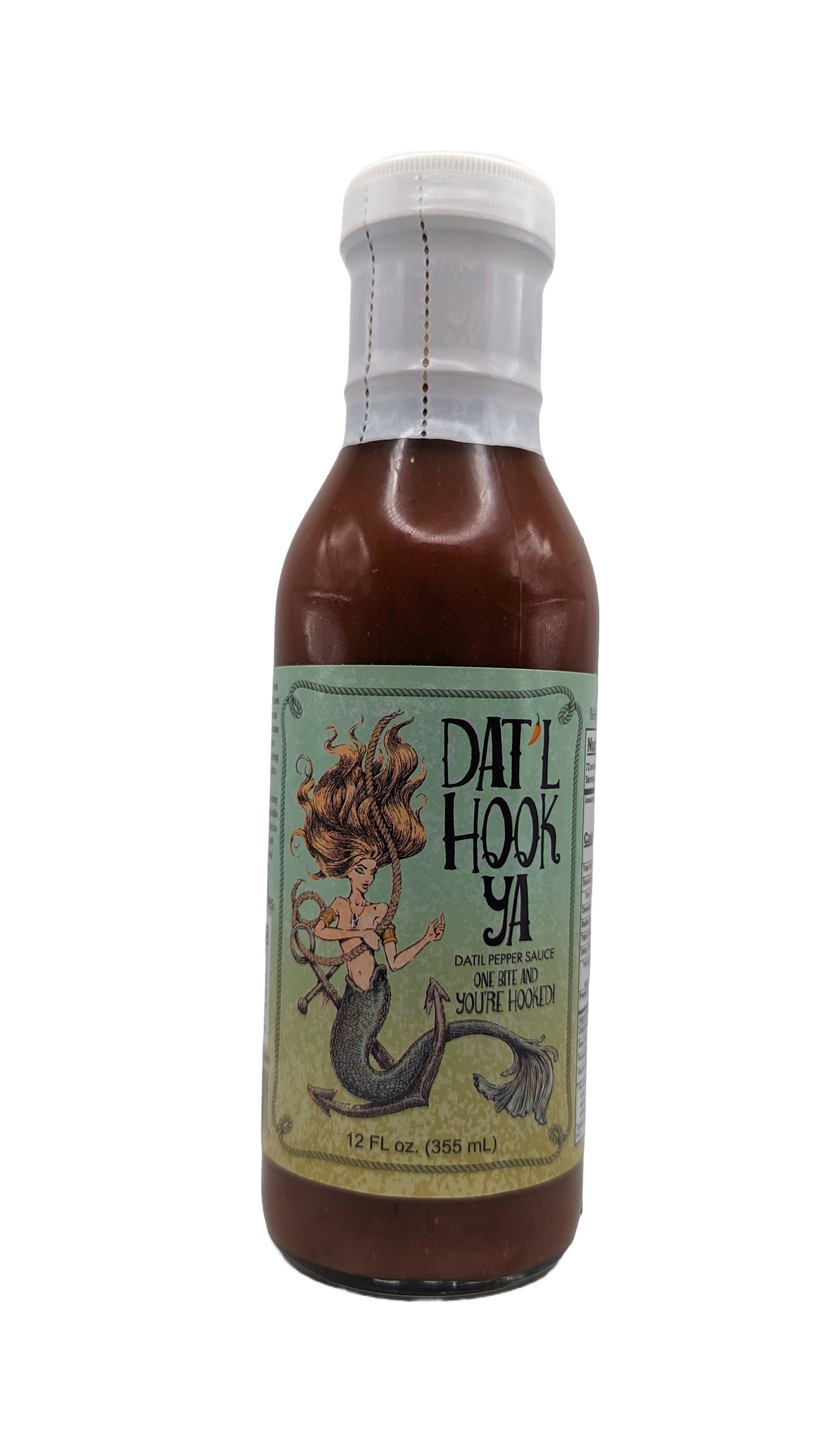 Hook'Ya - Wholesale Hot Sauce - Dat'l Hook Ya Sauce- 12oz Datil Pepper Sauce Sugar Free