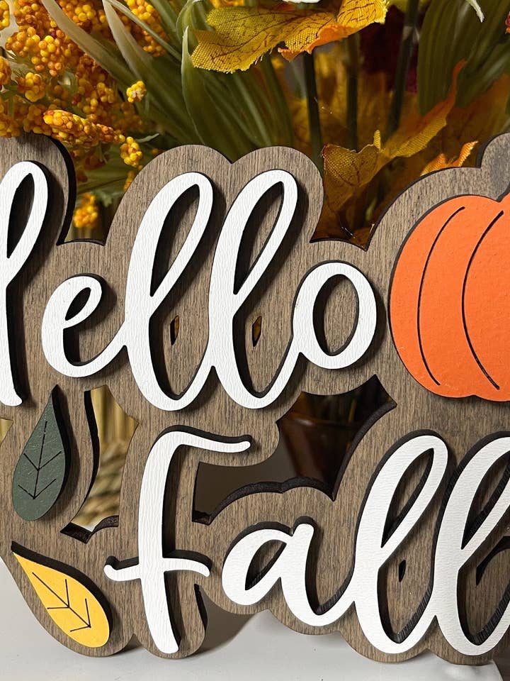 Fall and Pumpkin Tiered Tray Decor Set with Signs #4 for wholesale by Climbing Branches