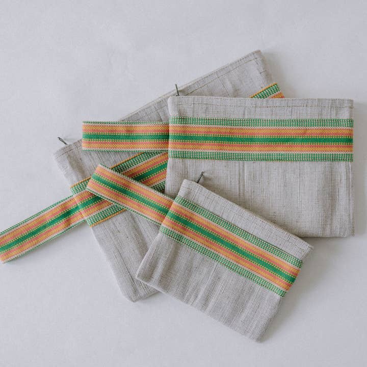 Will & Atlas - Wholesale Clutch Bag - Women's - Wristlet Clutch Bag, jute / Belleville Pouch Green, 3 sizes1