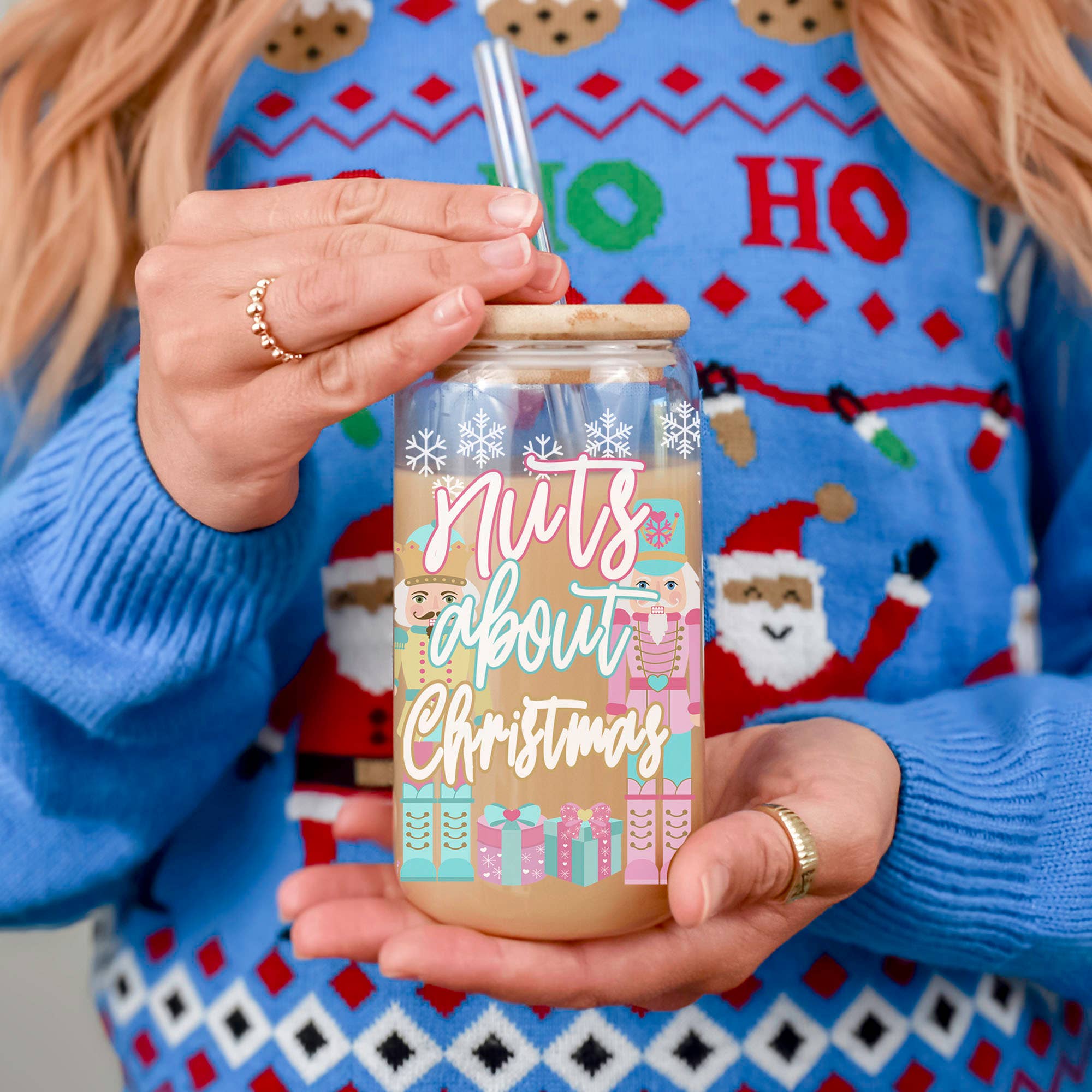 Gia Roma - Vente Gourde/bouteille isotherme - Verres en verre et cadeaux de cuisine de Noël Candy Cane83