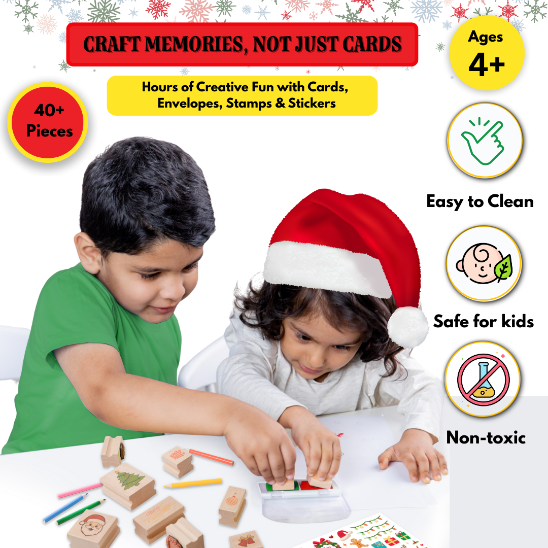 Dcraftsource – wholesale DIY craft kit – CHRISTMAS-WOODEN STAMP & DIY CARD MAKING KIT2