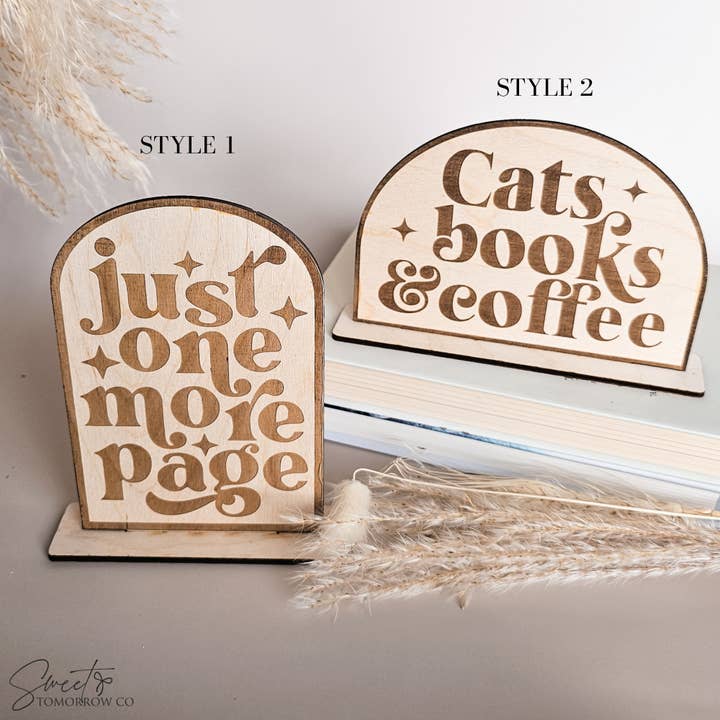 Cataleya Designs Studio LLC - Wholesale Book Stand - Book Lover Wooden Bookshelf Sign Handmade