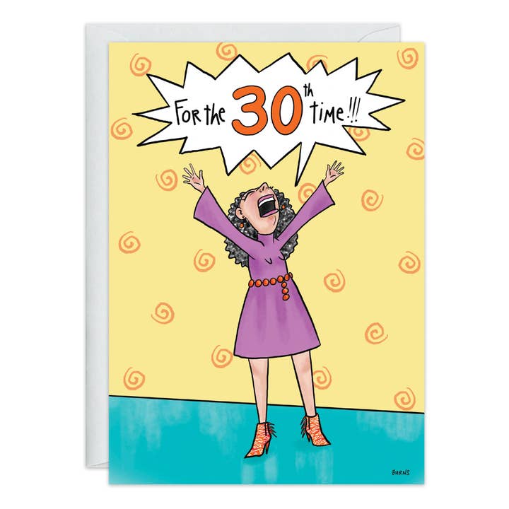 Pour la 30e fois - Carte de 30e anniversaire pour la vente par Oatmeal Studios
