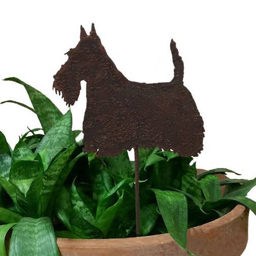 Scottish Terrier Plant Stake (style 3) for wholesale by Rustica Ornamentals