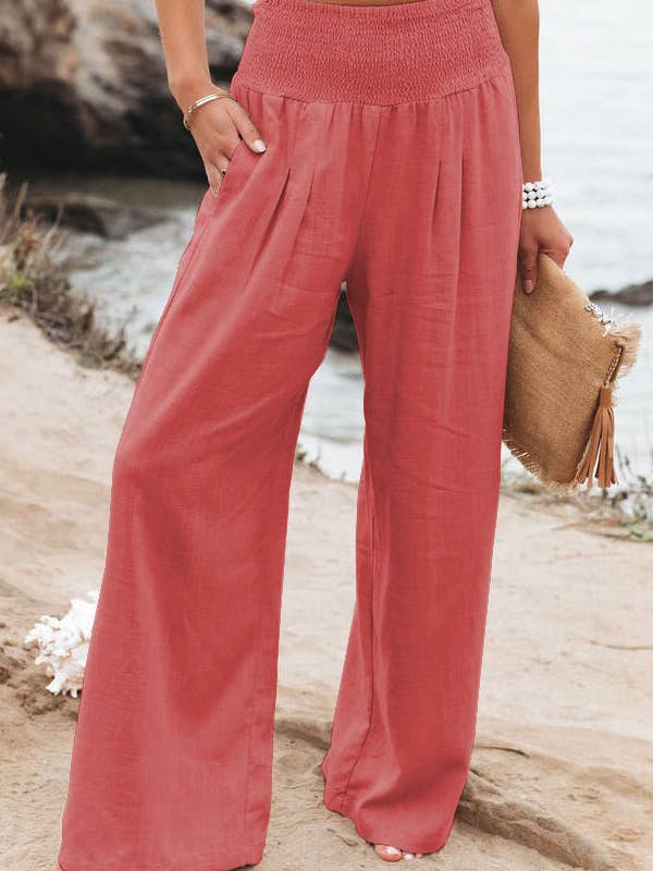Lily Clothing - Wholesale Pants - Women's - Cotton and linen loose-fitting wide-leg pants2