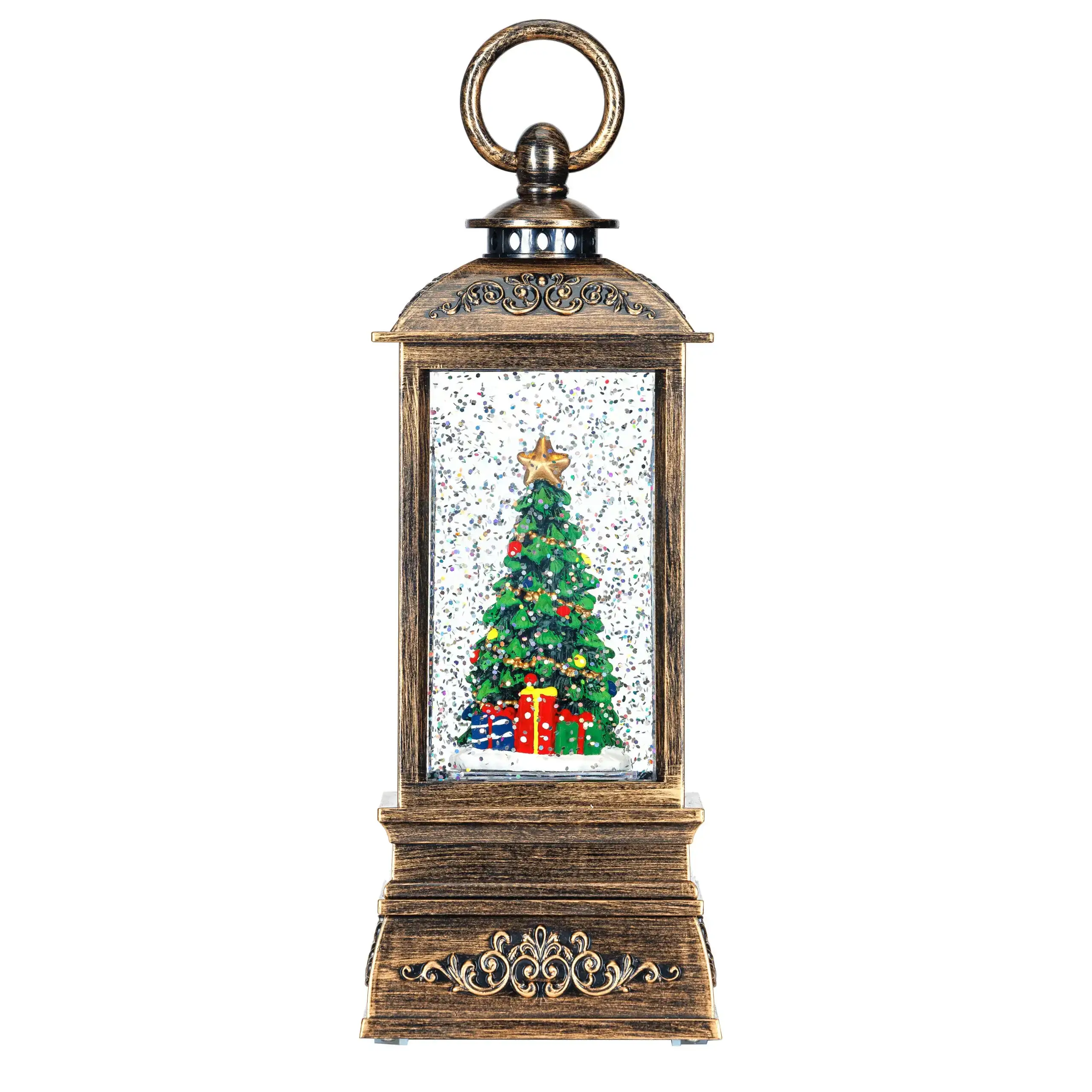 Second Nature by Hand - Venta al por mayor Globos terráqueos - Farol de agua de plástico con forma de árbol de Navidad de 8 pulgadas de alto1