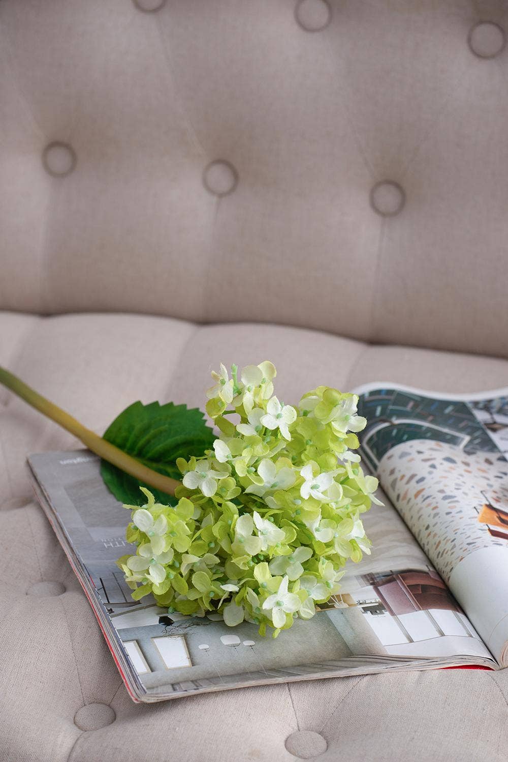 A&B Home Group Inc. - Wholesale Artificial Flowers - 9x6x34" French Hydrangea - Green0