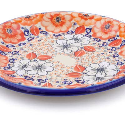 Assiette 11" Thème Poppy Passion UNIKAT pour la vente par Polmedia Polish Pottery