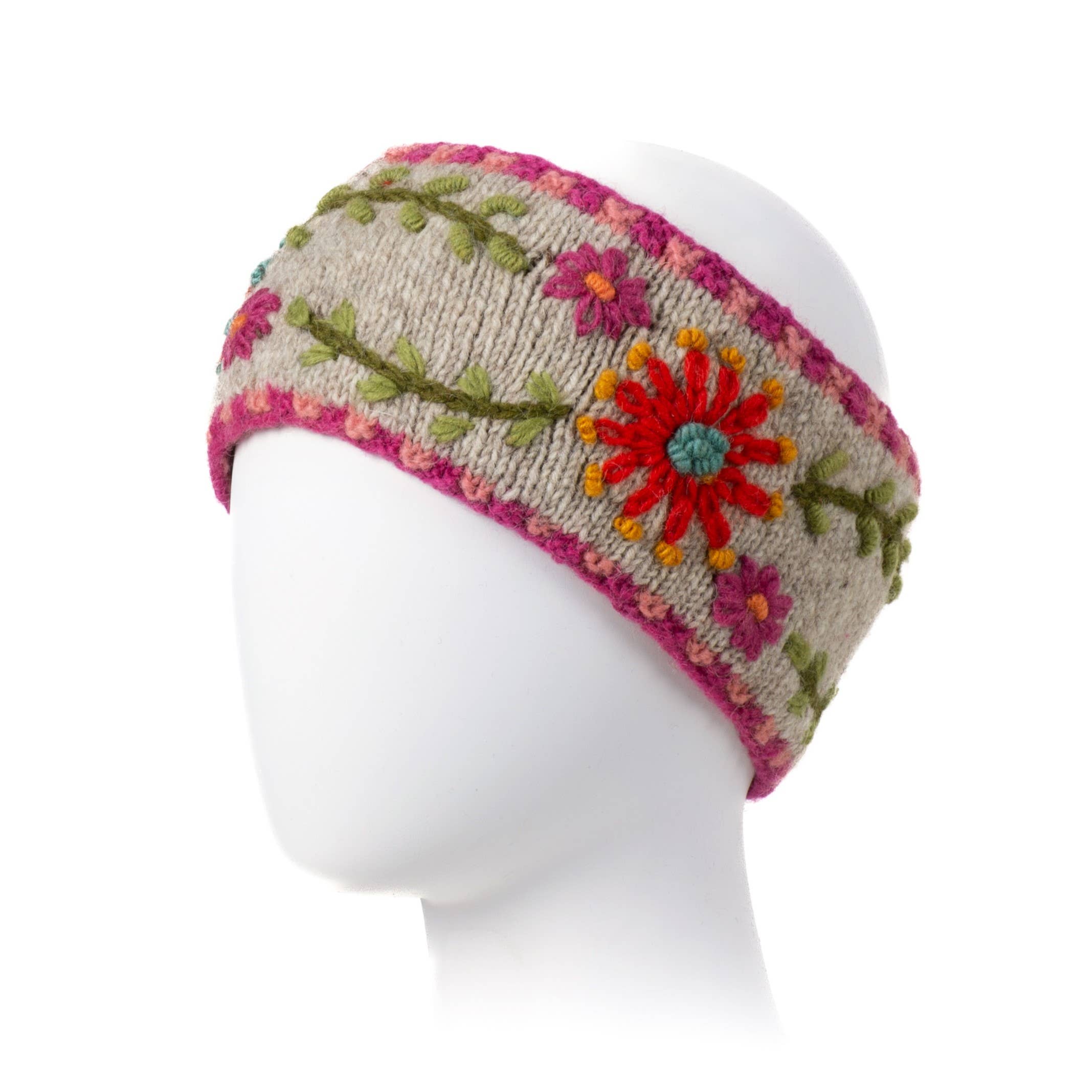 Lost Horizons Knitwear – Ships from USA - Wholesale Fashion Headband - Women's - Abigail Headband – Embroidered Wool Ear Warmer0