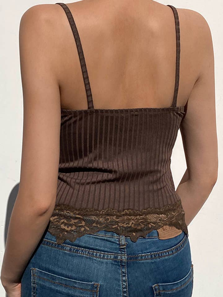 Mccolin - Vendita all'ingrosso Canotta - Donna - Canotta con Scollo a V e Bordo in Pizzo5