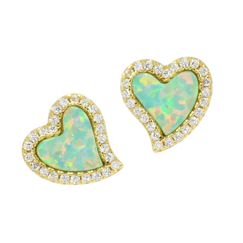 Kamaria Jewelry – Brincos de pino por atacado – Brincos de coração Amore - Opal3