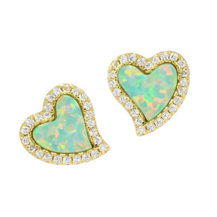 Kamaria Jewelry – Brincos de pino por atacado – Brincos de coração Amore - Opal3
