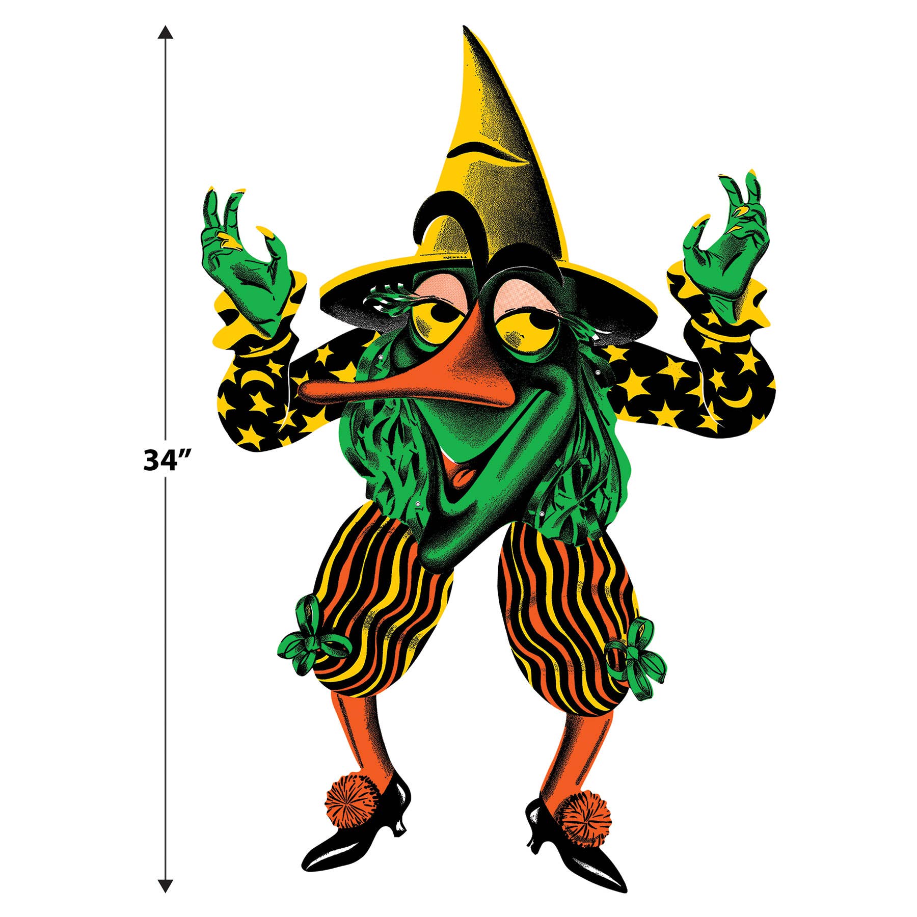 Beistle - Wholesale Decal - Party Decorations - Vintage Halloween Jointed Witch Goblin 34"1