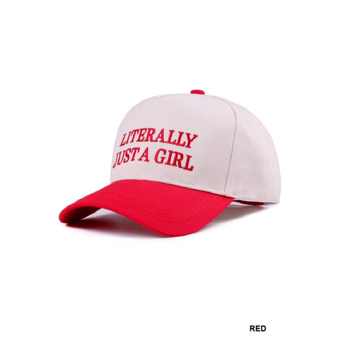 42POPS - Wholesale Baseball Cap - Unisex - 1014 Literally Just A Girl Two Tone Canvas Cotton Cap SI-281163