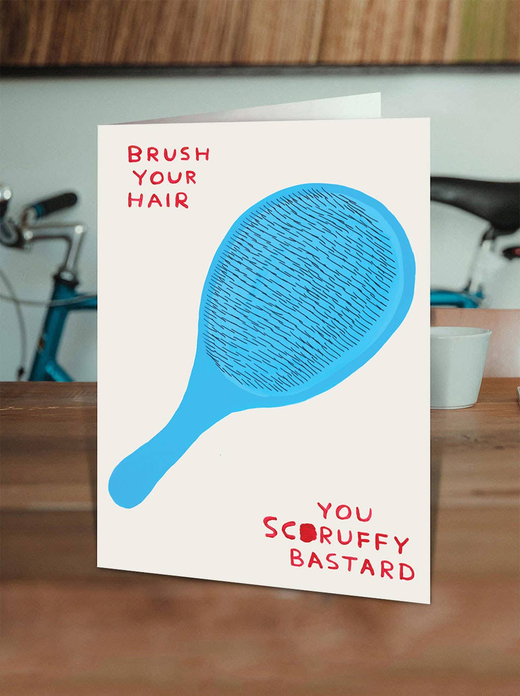 David Shrigley x Brainbox Candy – wholesale Everyday greeting card – Funny Greetings Card By David Shrigley - Brush Your Hair1
