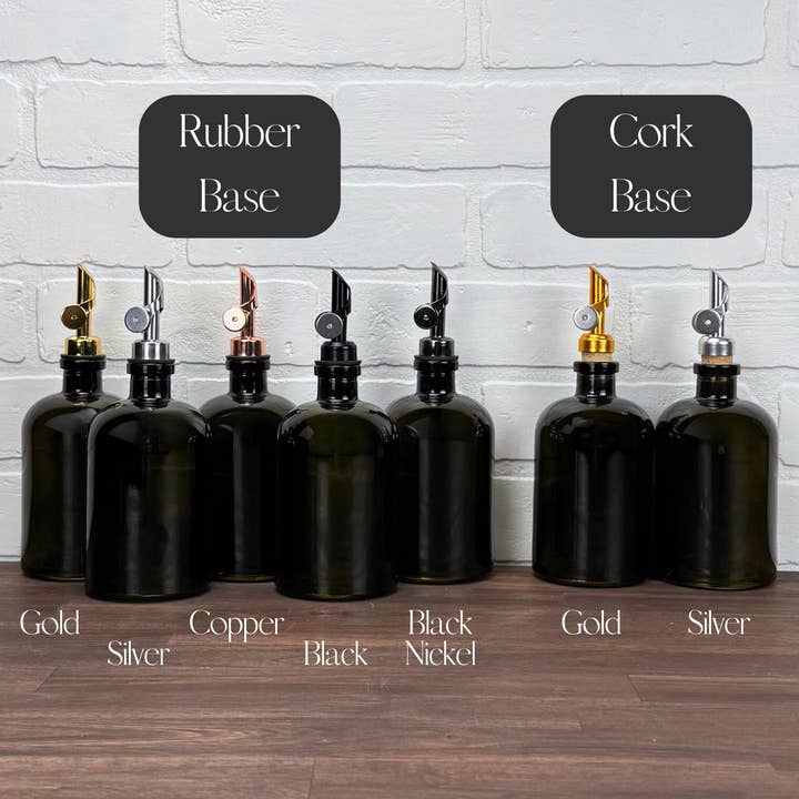 The Bottle Shoppe - Wholesale Oil/Vinegar Dispenser - 16-ounce Vintage Green Bottle with Weighted Pour Spout