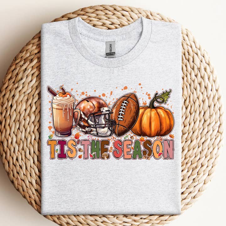 Tis The Season GameDay/T-shirt de football d'automne pour la vente par Londas Tees and Tumblers