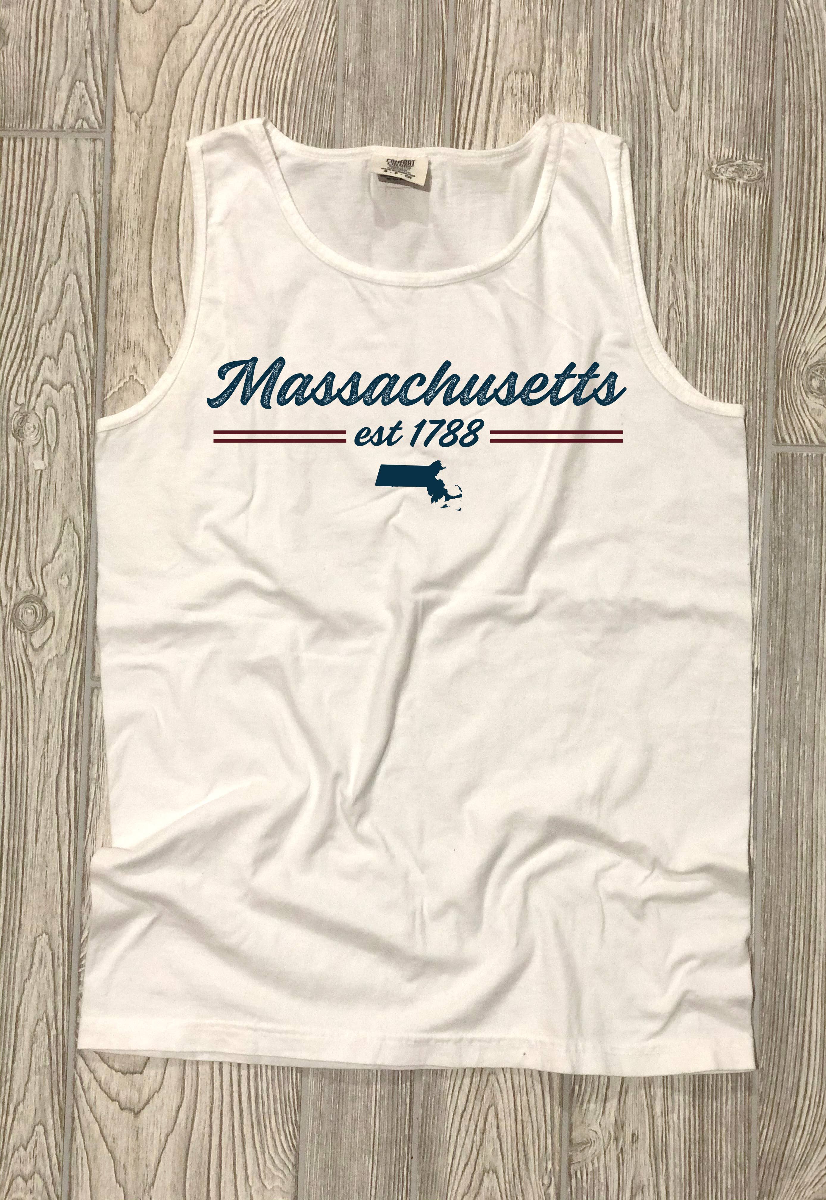The Stately Shirt Co. - Wholesale Tank Top - Women's - Massachusetts Script Tank0