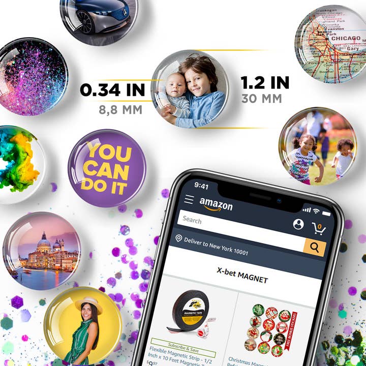 X-bet MAGNET - Venta al por mayor Imanes - Imanes de cerámica con cúpula de cabujones transparentes5