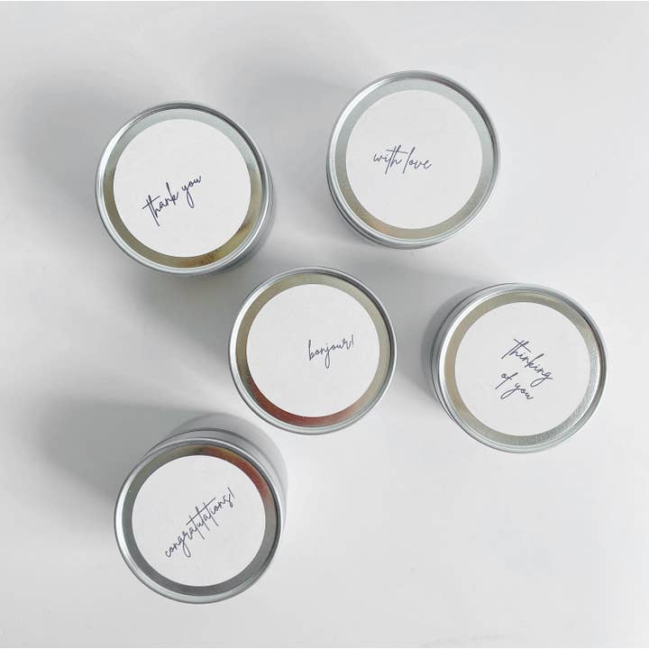 hobo + co. candles - Wholesale Travel Candles - 'Congratulations' Scented Soy Travel Tin Candle