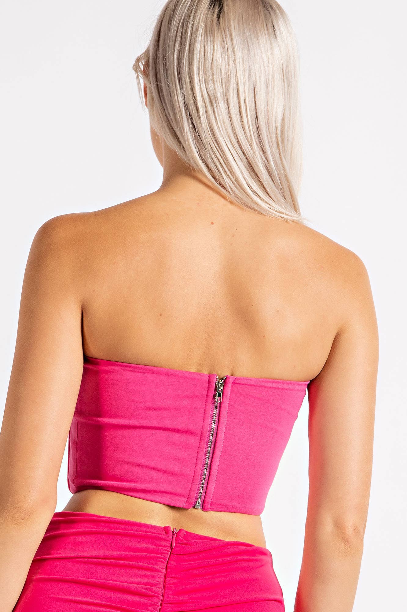 Edit by Nine - Vendita all'ingrosso Corsetto - Donna - Top corto a corsetto in maglia solida Ct202811