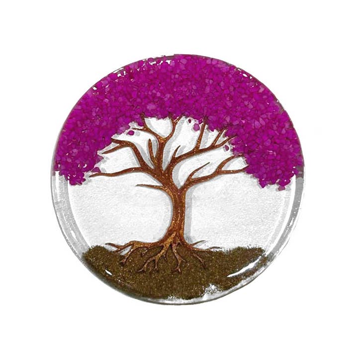 Pichincha - Wholesale Coasters - Tree of Life Round Acrylic Chip Stone Inlay Table Coaster5