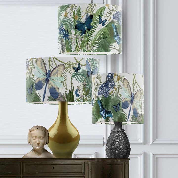 Lampshade Butterfly Garden Sunlight designer pack of 3 for wholesale by FabFunky Ltd