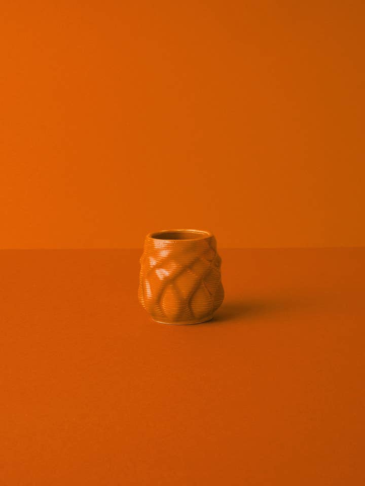 Diamond Mini – Tangerine 3D-printad lerkrus för wholesale av the loom lab