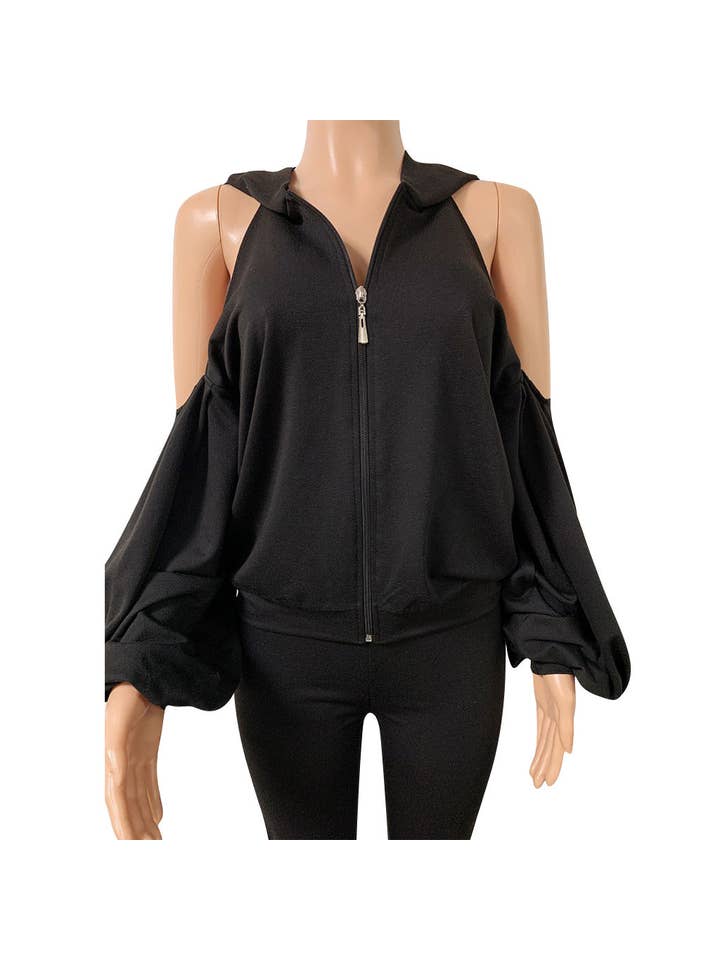 MB Fashion Wholesale - Wholesale Top & Pant Set (NOT Loungewear) - Women's - MB FASHION BACKLESS HOODIE RUFFLE SPLIT PANTS SET 81367