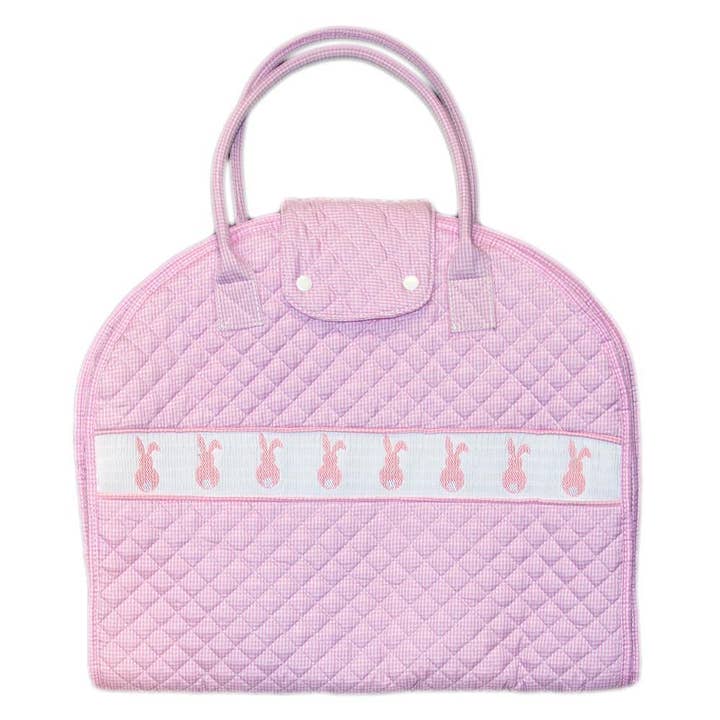Smocked Pink Bunny Garment Bag for wholesale by Mainstreet Collection