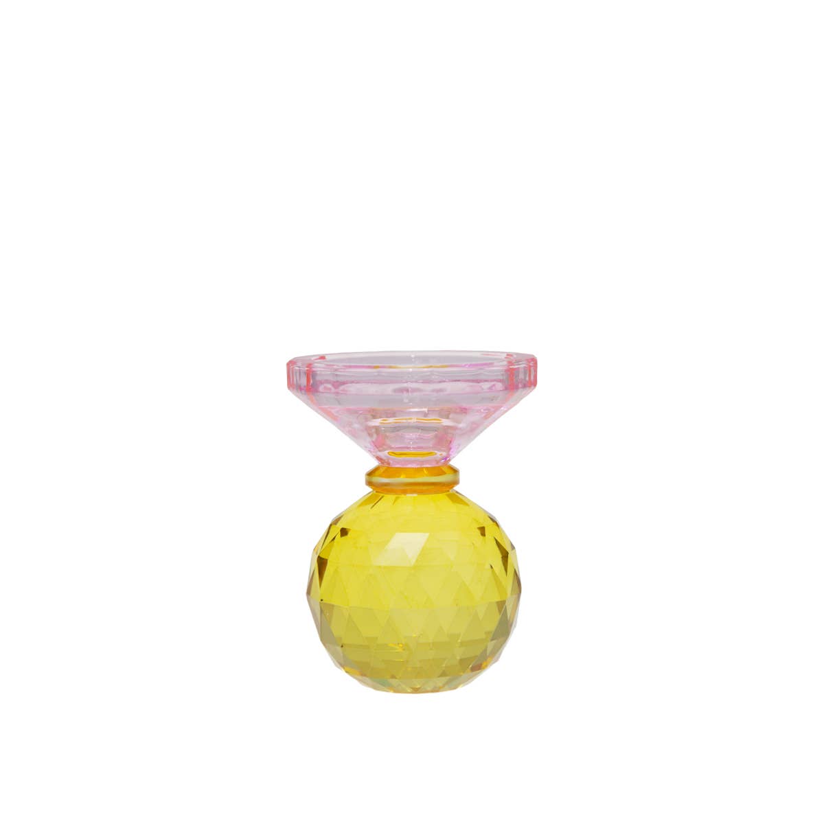 AULICA - Wholesale Candle Holder - Amber And Pink Candle Holder H10cm0