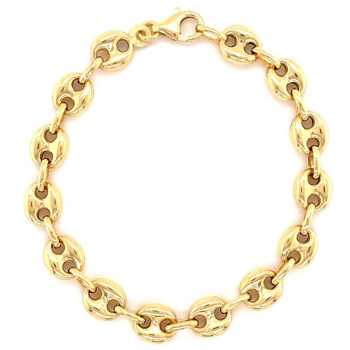 Bracciale a catena a maglie Mariner Puff in oro 14k per la vendita all'ingrosso da parte di Izakov Fine Jewelry