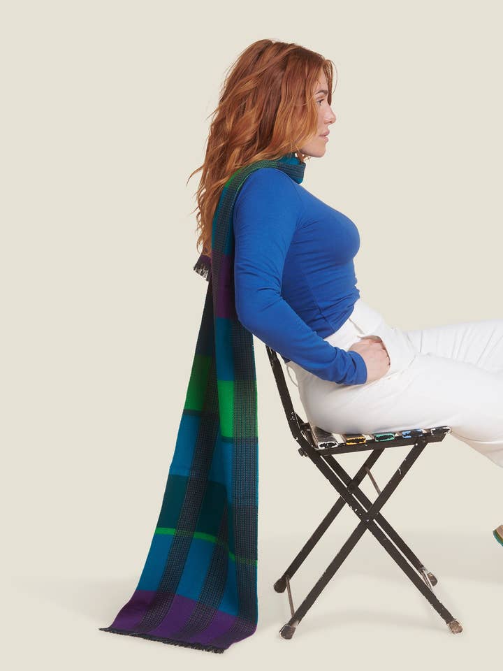 ESTOLA XADREZ AZUL por atacado de MADE IN SENS