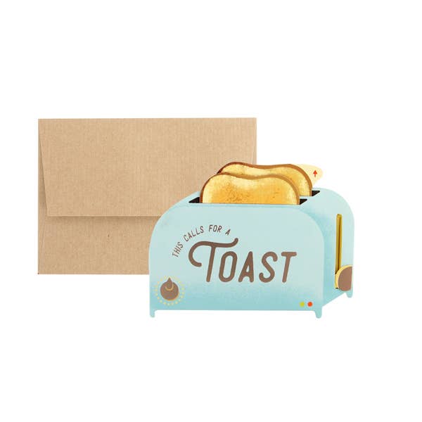 UWP Luxe - Wholesale Everyday Greeting Card - Toaster / Cheers Pop-up Greeting Card