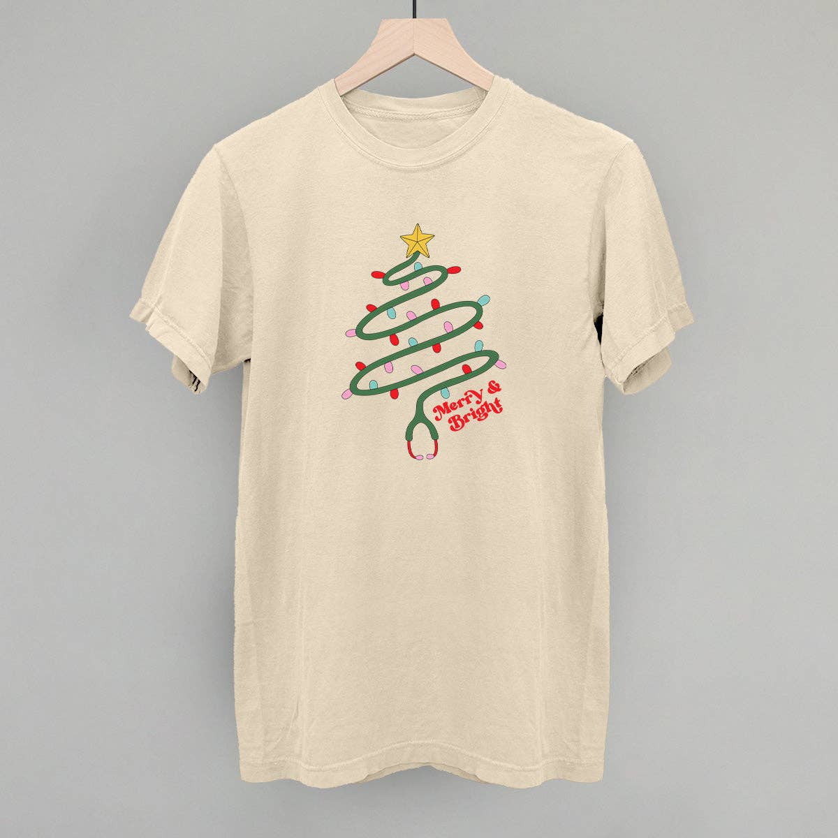 Ivy + Cloth - Wholesale Screen Printed T-Shirt - Women's - Merry & Bright Stethoscope3